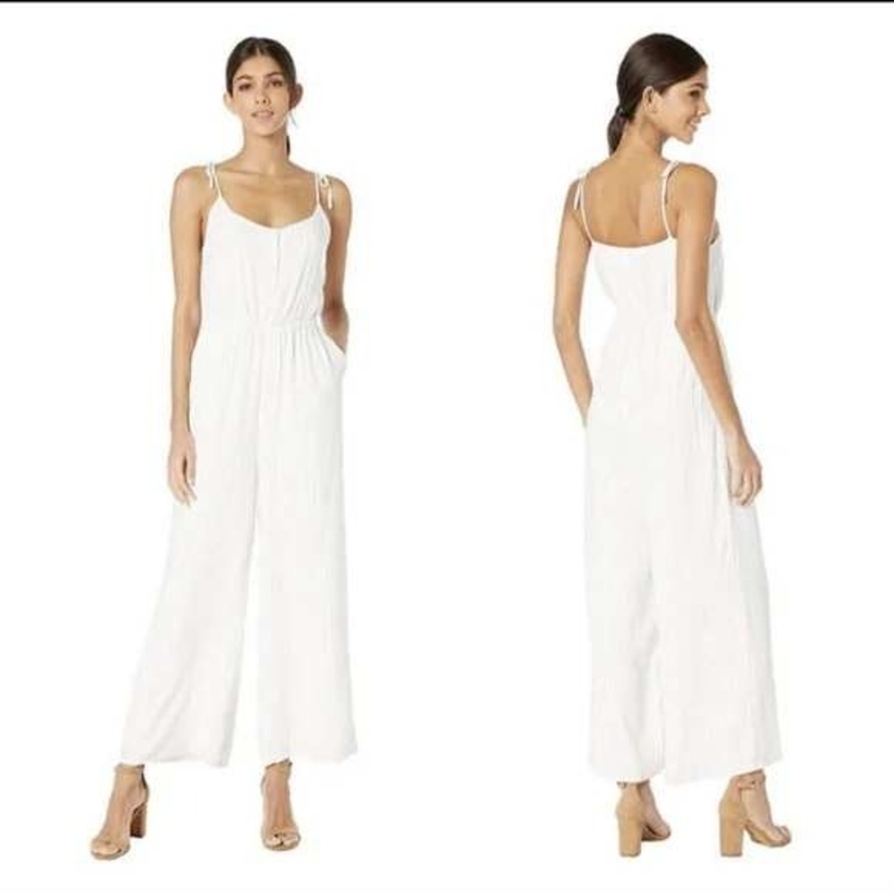 Cupcakes and Cashmere 'Carla' jumpsuit pinstripes NWT Size Small Ivory